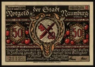 Notgeld der Stadt Naumburg a. Saale 50 Pfg.