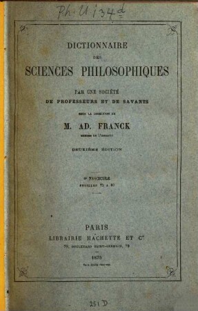 Dictionnaire des sciences philosophiques