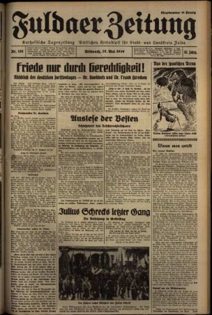 Erste Ausgabe vom Mittwoch, den 20. Mai 1936.