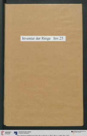 [Band 16] Teil 1: Erwerbungsbücher der Antikensammlung: Inventar der Ringe