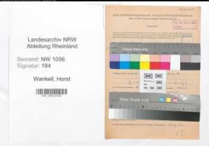 Entnazifizierung Horst Wankell , geb. 24.12.1910 (Angestellter)