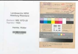 Entnazifizierung Walter Heinke , geb. 31.08.1908 (Beamter)