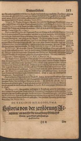 De Excidio Hierosolymae. Historia von der zerstörung Jerusalem ...