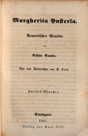 Margherita Pusterla : romantisches Gemälde, 2