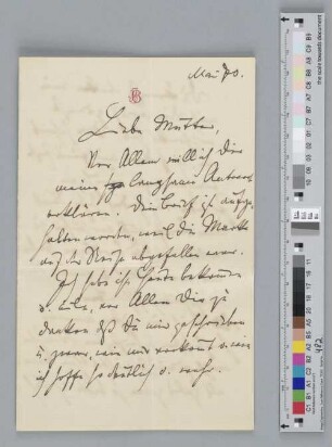 Brief an Caroline Brahms