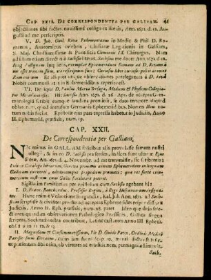 Cap. XXII. De Correspondentia per Galliam.