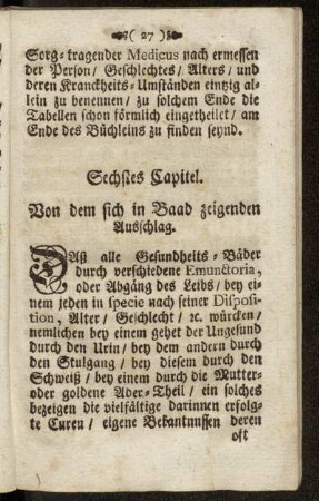 Sechstes Capitel. Von dem sich in Baad zeigenden Ausschlag