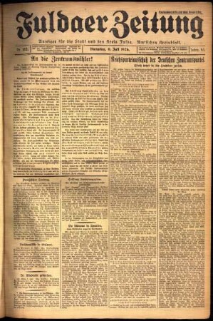 Ausgabe vom Dienstag, den 06. Juli 1926.