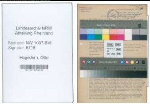 Entnazifizierung Otto Hagedorn , geb. 07.09.1899 ()