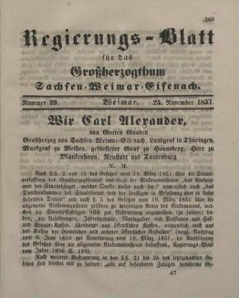 Nr. 29 : 25. November 1857