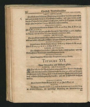 Titulus XVI. Vom Abdancken und Abscheid geben.