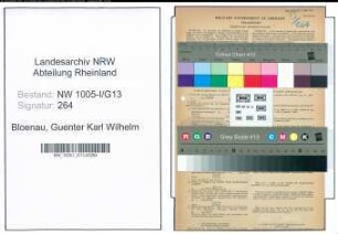 Entnazifizierung Guenter Karl Wilhelm Bloenau , geb. 05.11.1921 (Chemiefachwerker)