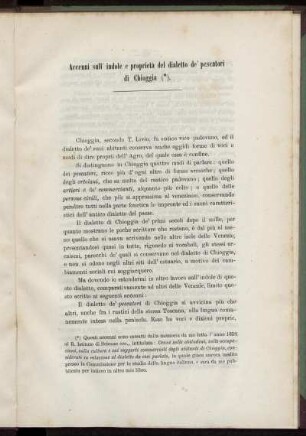 Accenni sulI' indole e propricla del dialetto de' pescatori di Chioggia (*).
