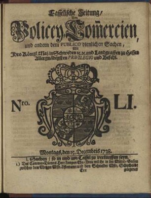 Nro. LI, Montags, den 15. Decembris 1738