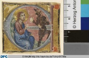 Initiale E: Versuchung Christi