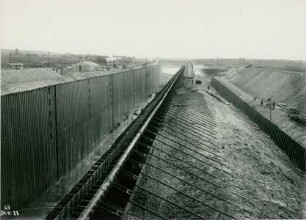 Schleuse Hünxe im Lippe-Seitenkanal, Deutschland, 1927