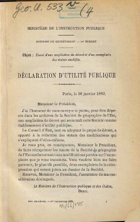 Bulletin de la Société de Géographie de l'Est. [4.] 1882