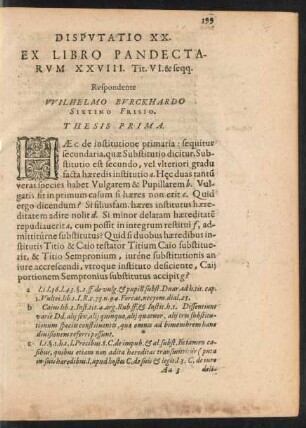 Disputatio XX. Ex Libro Pandectarum XXVIII. Tit. VI. & seqq.
