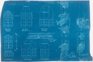 Herz-Jesu-Kloster, Leuven: Fenster, Aufriss 1:20 und Details (1:1)