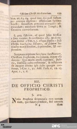 XXI. De Officio Christi Prophetico.