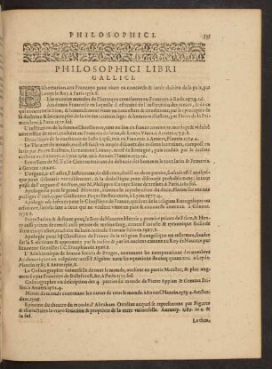 Philosophici Libri Gallici.
