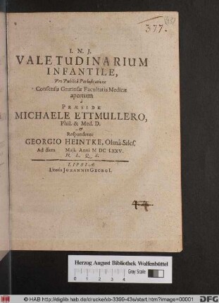 Valetudinarium Infantile