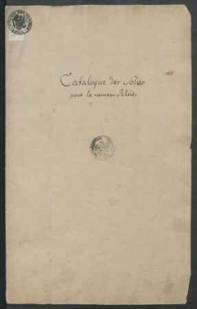 Catalogue des Solos pour le nouveau Palais