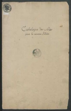 Catalogue des Solos pour le nouveau Palais