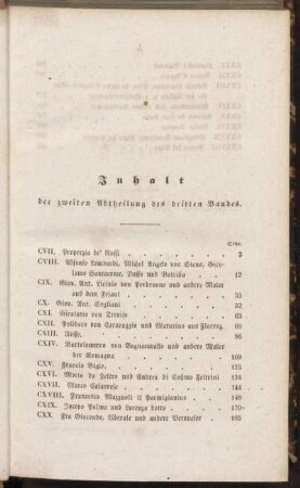 Inhalt der zweiten Abtheilung des dritten Bandes.