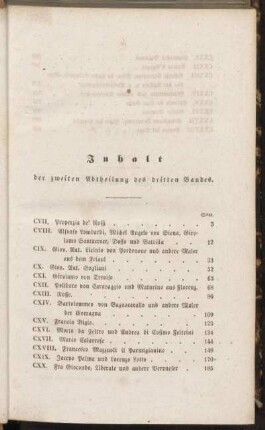 Inhalt der zweiten Abtheilung des dritten Bandes.