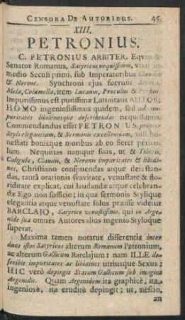 XIII. Petronius