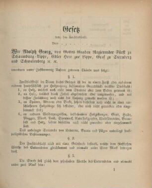 Gesetz, betr. den Forstdiebstahl