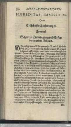 Haereditas, Immissio [et]c. Oder Erbschafft, Einsatzung [et]c