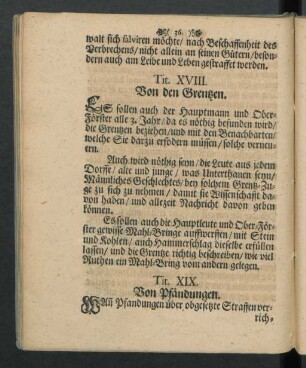 Tit. XVIII. Von den Grentzen.