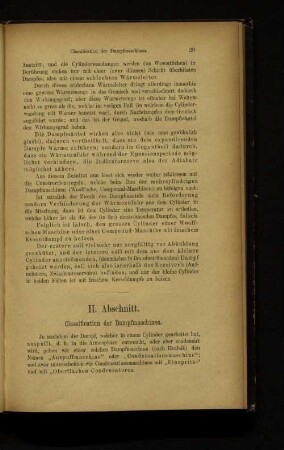 II. Abschnitt. Classification der Dampfmaschinen.