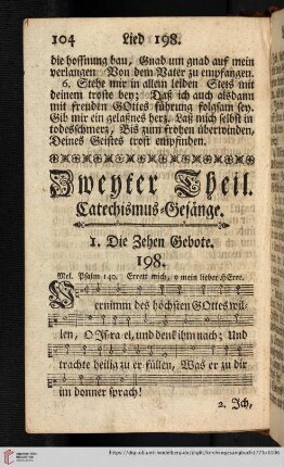 Zweyter Theil: Catechismus-Gesänge