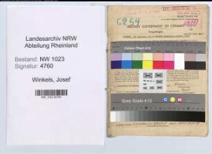 Entnazifizierung Josef Winkels , geb. 19.03.1901 (Schlosser)