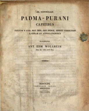 De nonnullis Padma-Purani capitibus