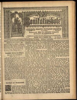 Erste Ausgabe vom Sonntag, den 15. September 1912.