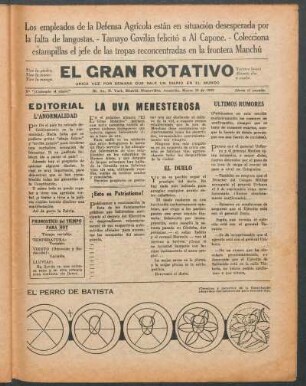 El gran rotativo : Unica vez por semana que sale un diario en el mundo