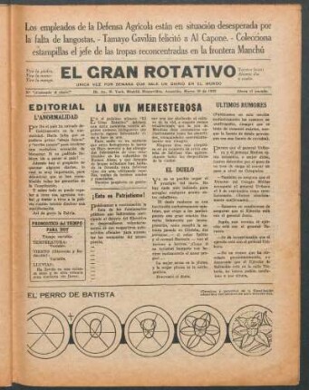 El gran rotativo : Unica vez por semana que sale un diario en el mundo
