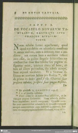 Caput I. De Vocabulo Novarum Tabularum, Earumque Apud Graecos Appellatione