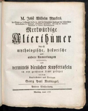 Abtheilung 2: Merkwürdige Alterthümer