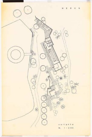 Kuranlage Meran: Lageplan 1:200, Variante