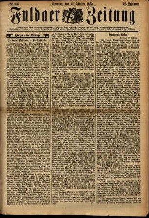 Erste Ausgabe vom Sonntag, den 15. Oktober 1893.