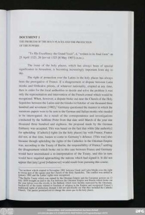 Document 1 The Problem Of The Holy Places And The Protection Of The Powers