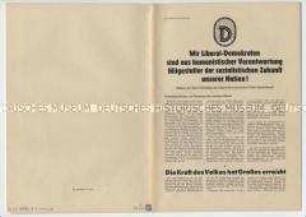 Sonderdruck mit Dokumenten des 9. Parteitag der Liberal-Demokratischen Partei Deutschlands (LDPD)