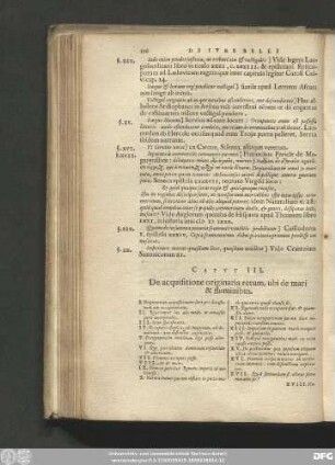 Caput III. De acquisitione originarai rerum, ubi de mari & fluminibus.