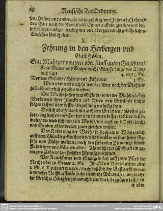 X. Zehrung in den Herbergen und GastHöfen