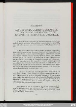 Bernard Lory Les Debuts De La Presse De Langue Turque Dans La Principaute De Bulgarie Et En Roumelie Orientale